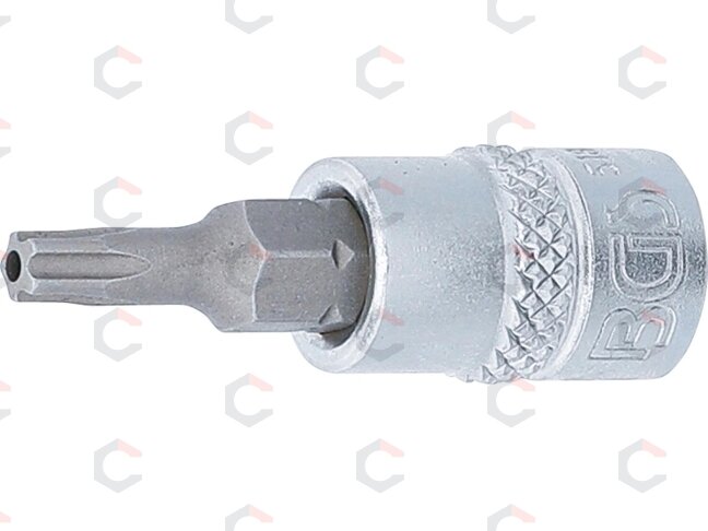 Antgalis 1/4" įpresuotas į galvutę su skyle, penkiakampis TS20x38mm (5184-TS20) Antgalis 1/4" įpresuotas į galvutę su skyle, penkiakampis TS20x38mm (5184-TS20)