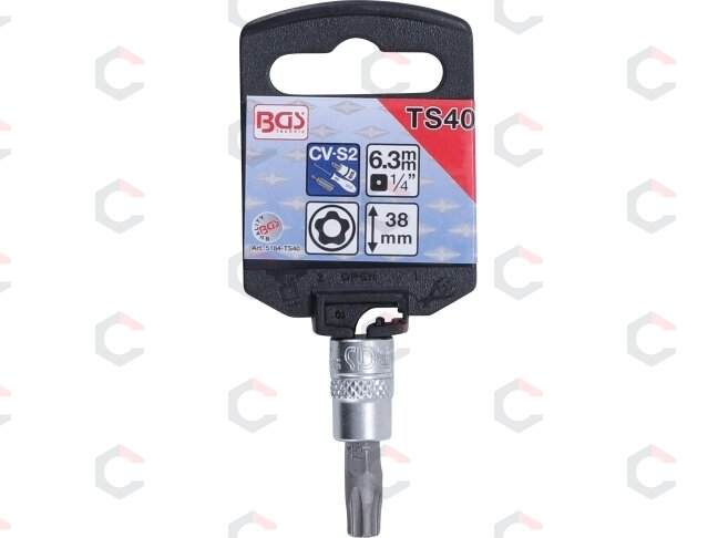 Antgalis įpresuotas | 6,3 mm (1/4") | T-Star (Torx) penkiakampis TS40 (5184-TS40) 1 Antgalis įpresuotas | 6,3 mm (1/4") | T-Star (Torx) penkiakampis TS40 (5184-TS40) 1