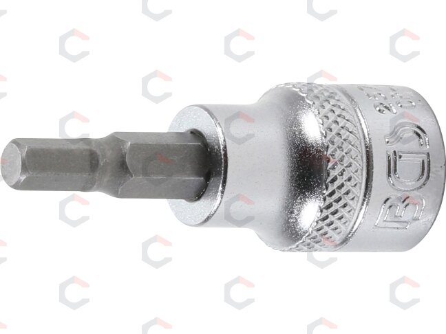 Antgalis įpresuotas į galvutę | 10 mm (3/8") | hex šešiakampis 5 mm (2578) Antgalis įpresuotas į galvutę | 10 mm (3/8") | hex šešiakampis 5 mm (2578)