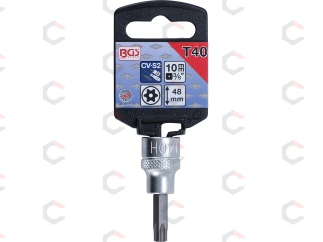 Antgalis įpresuotas į galvutę | 10 mm (3/8") | T-Star su skyle | (Torx) T40 (2575) 1