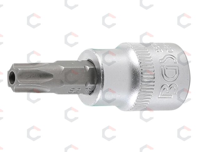 Antgalis įpresuotas į galvutę | 10 mm (3/8") | T-Star su skyle | (Torx) T55 (2599) Antgalis įpresuotas į galvutę | 10 mm (3/8") | T-Star su skyle | (Torx) T55 (2599)