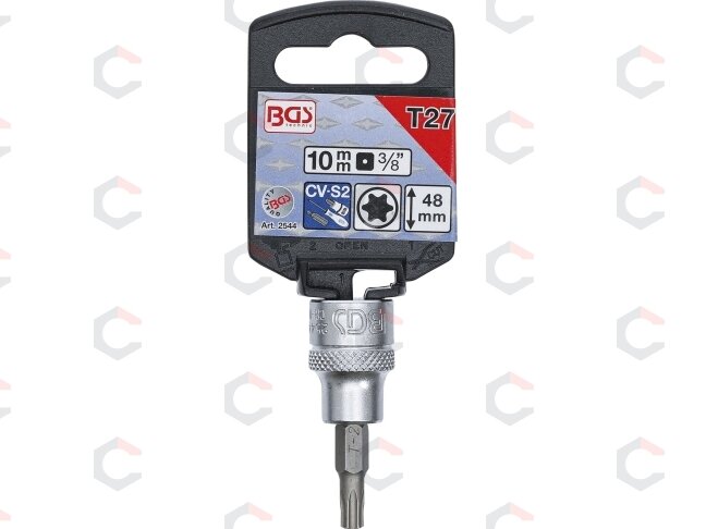 Antgalis įpresuotas į galvutę | 10 mm (3/8") | T-Star (Torx) T27 (2544) 1 Antgalis įpresuotas į galvutę | 10 mm (3/8") | T-Star (Torx) T27 (2544) 1