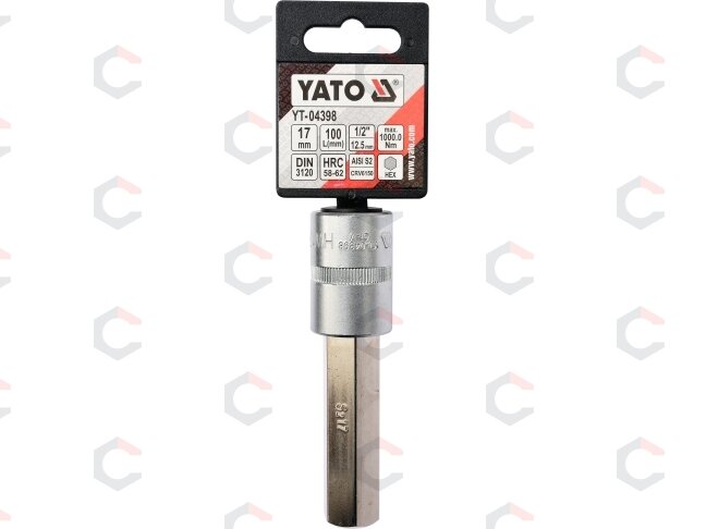 Antgalis įpresuotas į galvutę 1/2" hex 17 mm X 100 mm (YT-04398) 1 Antgalis įpresuotas į galvutę 1/2" hex 17 mm X 100 mm (YT-04398) 1
