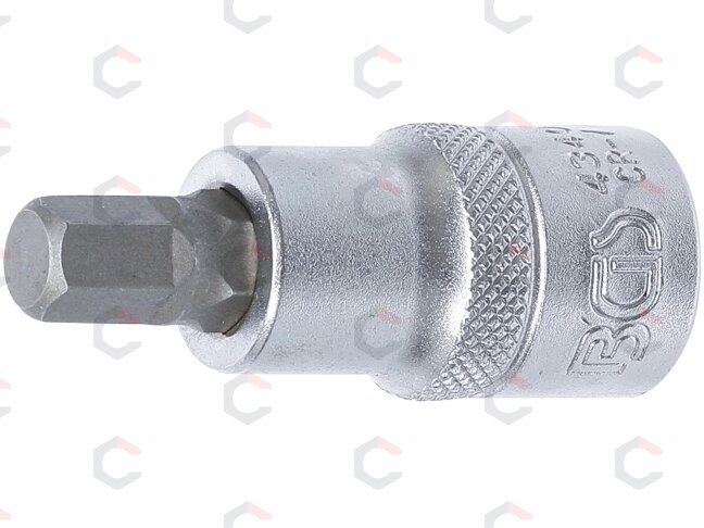 Antgalis įpresuotas į galvutę | 12,5 mm (1/2") | hex šešiakampis 9 mm (4340) Antgalis įpresuotas į galvutę | 12,5 mm (1/2") | hex šešiakampis 9 mm (4340)
