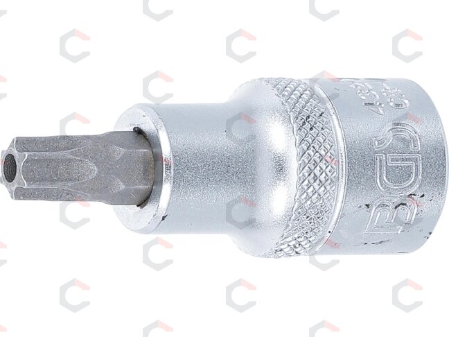 Antgalis įpresuotas į galvutę | 12,5 mm (1/2") | T-Star su skyle (Torx) T45 (4327) Antgalis įpresuotas į galvutę | 12,5 mm (1/2") | T-Star su skyle (Torx) T45 (4327)