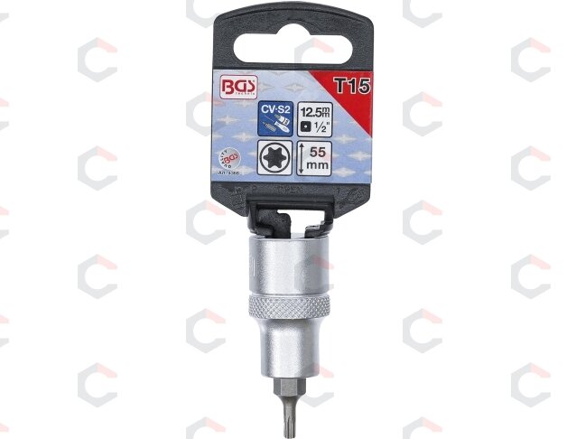 Antgalis įpresuotas į galvutę | 12,5 mm (1/2") | T-Star (Torx) T15 (4368) 1 Antgalis įpresuotas į galvutę | 12,5 mm (1/2") | T-Star (Torx) T15 (4368) 1