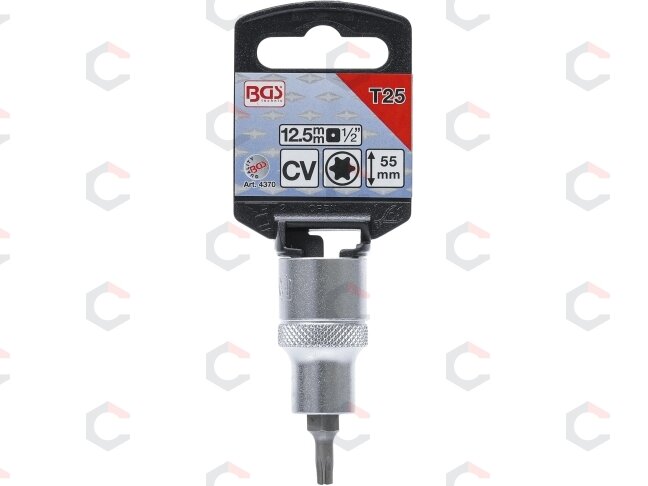 Antgalis įpresuotas į galvutę | 12,5 mm (1/2") | T-Star (Torx) T25 (4370) 1 Antgalis įpresuotas į galvutę | 12,5 mm (1/2") | T-Star (Torx) T25 (4370) 1