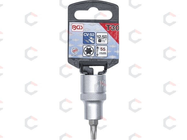 Antgalis įpresuotas į galvutę | 12,5 mm (1/2") | T-Star (Torx) T30 (4371) 1 Antgalis įpresuotas į galvutę | 12,5 mm (1/2") | T-Star (Torx) T30 (4371) 1