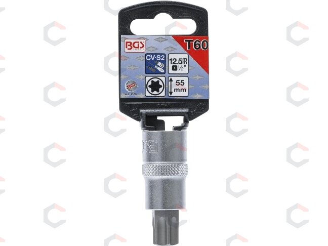 Antgalis įpresuotas į galvutę | 12,5 mm (1/2") | T-Star (Torx) T60 (4378) 1 Antgalis įpresuotas į galvutę | 12,5 mm (1/2") | T-Star (Torx) T60 (4378) 1