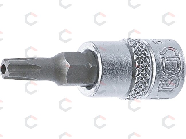 Antgalis įpresuotas į galvutę 5 kampų | 6.3 mm (1/4") | T-Star su skyle (Torx) TS25 (5184-TS25)
