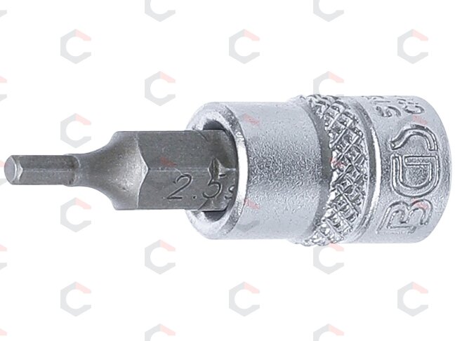 Antgalis įpresuotas į galvutę | 6,3 mm (1/4") | hex šešiakampis 2.5 mm (5154) Antgalis įpresuotas į galvutę | 6,3 mm (1/4") | hex šešiakampis 2.5 mm (5154)