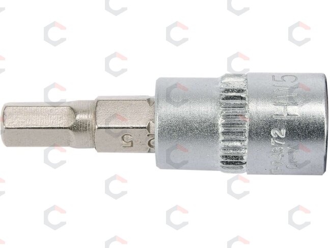 Antgalis įpresuotas į galvutę | 6,3 mm (1/4") | hex šešiakampis 5 mm (YT-04372) 1 Antgalis įpresuotas į galvutę | 6,3 mm (1/4") | hex šešiakampis 5 mm (YT-04372) 1