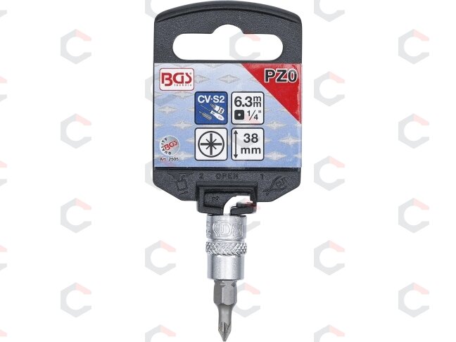 Antgalis įpresuotas į galvutę | 6.3 mm (1/4") | Kryžminis PZ0 (2505) 1