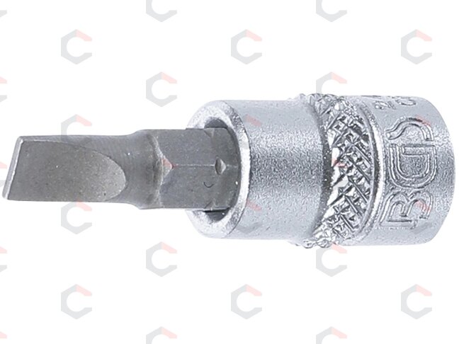 Antgalis įpresuotas į galvutę | 6,3 mm (1/4") | Plokščias SL 5,5 mm (2494) Antgalis įpresuotas į galvutę | 6,3 mm (1/4") | Plokščias SL 5,5 mm (2494)