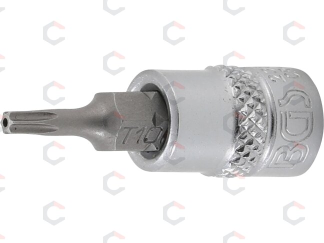 Antgalis įpresuotas į galvutę | 6.3 mm (1/4") | T-Star su skyle (Torx) T10 (2357) Antgalis įpresuotas į galvutę | 6.3 mm (1/4") | T-Star su skyle (Torx) T10 (2357)