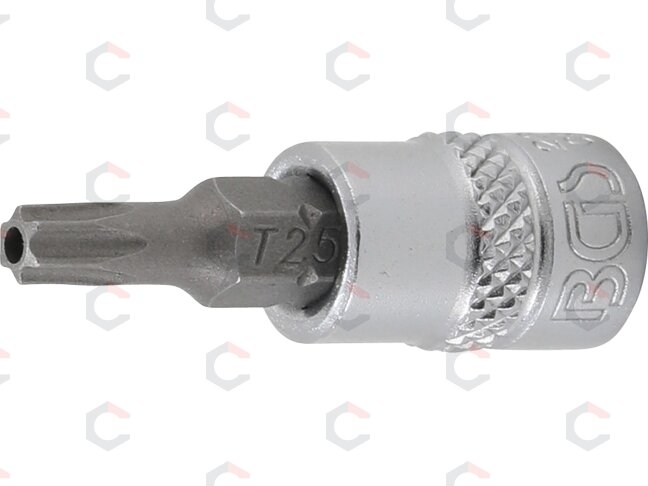 Antgalis įpresuotas į galvutę | 6.3 mm (1/4") | T-star su skyle (Torx) T25 (2360) Antgalis įpresuotas į galvutę | 6.3 mm (1/4") | T-star su skyle (Torx) T25 (2360)