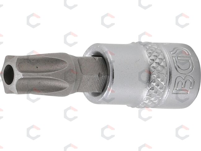 Antgalis įpresuotas į galvutę | 6.3 mm (1/4") | T-star su skyle (Torx) T45 (2165-T45) Antgalis įpresuotas į galvutę | 6.3 mm (1/4") | T-star su skyle (Torx) T45 (2165-T45)