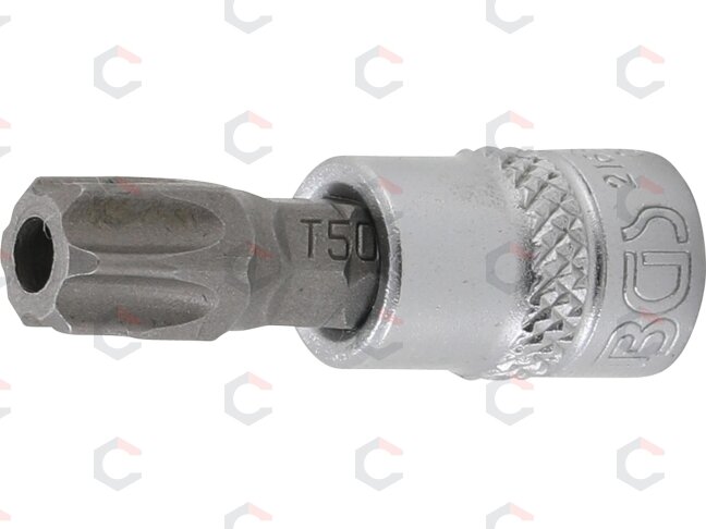 Antgalis įpresuotas į galvutę | 6.3 mm (1/4") | T-star su skyle (Torx) T50 (2165-T50) Antgalis įpresuotas į galvutę | 6.3 mm (1/4") | T-star su skyle (Torx) T50 (2165-T50)