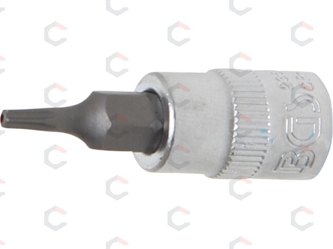Antgalis įpresuotas į galvutę | 6.3 mm (1/4") | T-Star su skyle (Torx) T9 (2364) Antgalis įpresuotas į galvutę | 6.3 mm (1/4") | T-Star su skyle (Torx) T9 (2364)