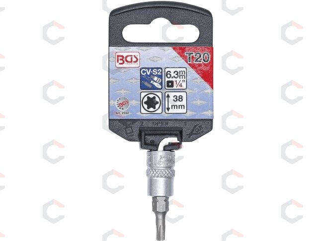 Antgalis įpresuotas į galvutę | 6.3 mm (1/4") | T-Star (Torx) T20 (2592) 1 Antgalis įpresuotas į galvutę | 6.3 mm (1/4") | T-Star (Torx) T20 (2592) 1