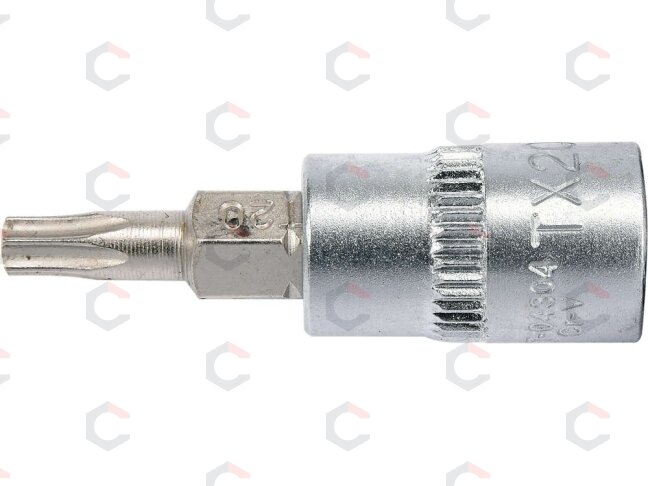 Antgalis įpresuotas į galvutę | 6.3 mm (1/4") | T-Star (Torx) T20 (YT-04304) 1 Antgalis įpresuotas į galvutę | 6.3 mm (1/4") | T-Star (Torx) T20 (YT-04304) 1