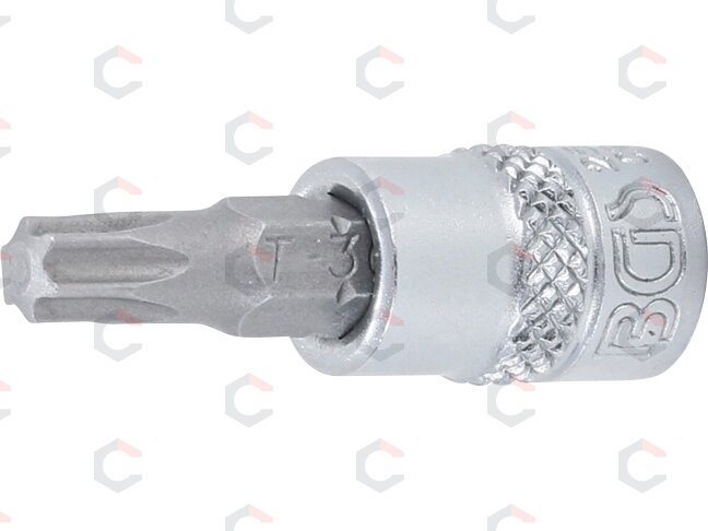 Antgalis įpresuotas į galvutę | 6.3 mm (1/4") | T-Star (Torx) T30 (2595) Antgalis įpresuotas į galvutę | 6.3 mm (1/4") | T-Star (Torx) T30 (2595)