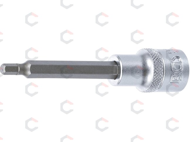 Antgalis įpresuotas į galvutę | ilgis 100 mm | 12,5 mm (1/2") | hex šešiakampis 5 mm (4260) Antgalis įpresuotas į galvutę | ilgis 100 mm | 12,5 mm (1/2") | hex šešiakampis 5 mm (4260)