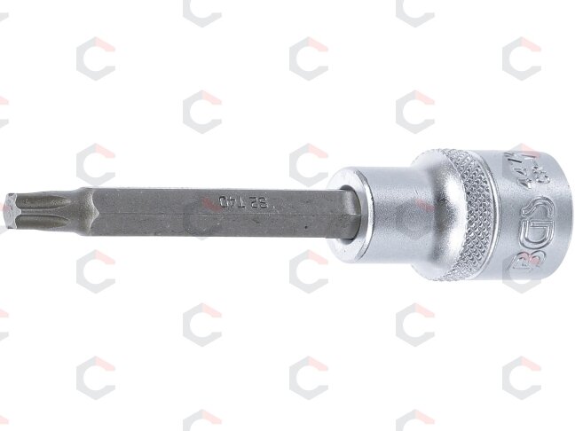 Antgalis įpresuotas į galvutę | ilgis 100 mm | 12,5 mm (1/2") | T-star (Torx) T40 (4472) Antgalis įpresuotas į galvutę | ilgis 100 mm | 12,5 mm (1/2") | T-star (Torx) T40 (4472)