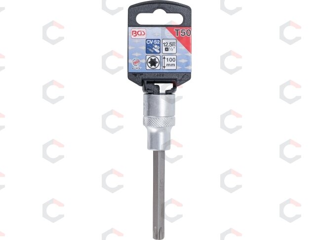 Antgalis įpresuotas į galvutę | ilgis 100 mm | 12,5 mm (1/2") | T-star (Torx) T50 (4474) 1 Antgalis įpresuotas į galvutę | ilgis 100 mm | 12,5 mm (1/2") | T-star (Torx) T50 (4474) 1