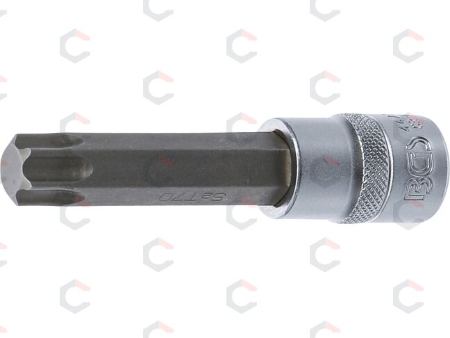Antgalis įpresuotas į galvutę | ilgis 100 mm | 12,5 mm (1/2") | T-star (Torx) T70 (4477)