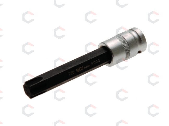 Antgalis įpresuotas į galvutę | ilgis 120 mm | 12,5 mm (1/2") | T-star (Torx) T70 (5003) 1 Antgalis įpresuotas į galvutę | ilgis 120 mm | 12,5 mm (1/2") | T-star (Torx) T70 (5003) 1