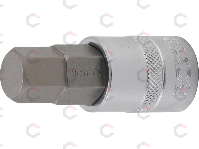 Antgalis įpresuotas į galvutę | ilgis 70 mm | 12.5 mm (1/2") | hex šešiakampis 11/16" (2752) Antgalis įpresuotas į galvutę | ilgis 70 mm | 12.5 mm (1/2") | hex šešiakampis 11/16" (2752)