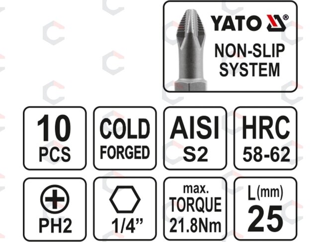 Antgalis PH2x25 mm 10 vnt. (YT-0475) 2 Antgalis PH2x25 mm 10 vnt. (YT-0475) 2