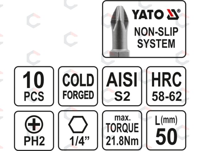 Antgalis PH2x50 mm 10 vnt. (YT-0478) 2