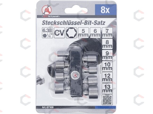 Antgalių / galvučių rinkinys | 6.3 mm (1/4") | 5-13 mm | 8 vnt. (67308) 2 Antgalių / galvučių rinkinys | 6.3 mm (1/4") | 5-13 mm | 8 vnt. (67308) 2