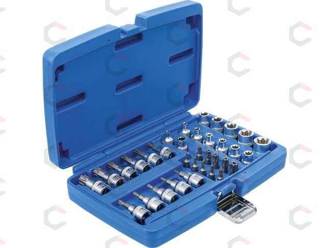 Antgalių ir galvučių rinkinys | 10 mm (3/8") | T-star (Torx) | 34 vnt. (5021) 2 Antgalių ir galvučių rinkinys | 10 mm (3/8") | T-star (Torx) | 34 vnt. (5021) 2