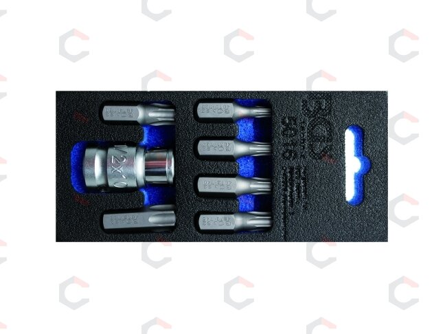 Antgalių komplektas | 10 mm (3/8") | T-Star (Torx) | 7 vnt. (5016) 1 Antgalių komplektas | 10 mm (3/8") | T-Star (Torx) | 7 vnt. (5016) 1