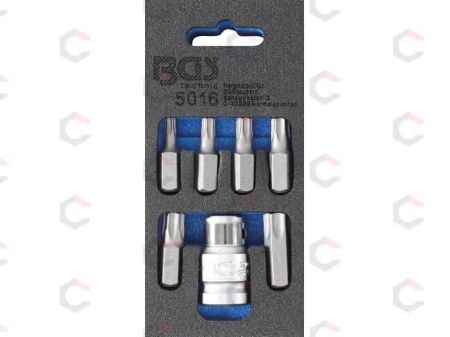 Antgalių komplektas | 10 mm (3/8") | T-Star (Torx) | 7 vnt. (5016) Antgalių komplektas | 10 mm (3/8") | T-Star (Torx) | 7 vnt. (5016)