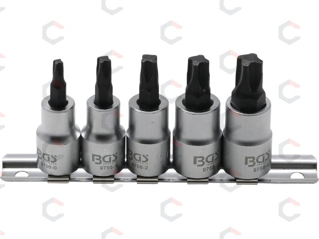 Antgalių rinkinys | 10 mm (3/8") | 4-kampų profilis (MTS-Mortorq) MTS0 - MTS04 | 5 pcs. (9756)