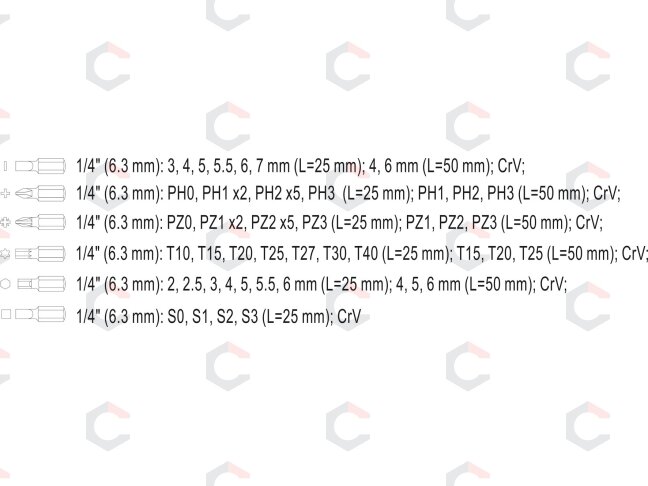 Antgalių rinkinys | 56 vnt. (66310) 4 Antgalių rinkinys | 56 vnt. (66310) 4