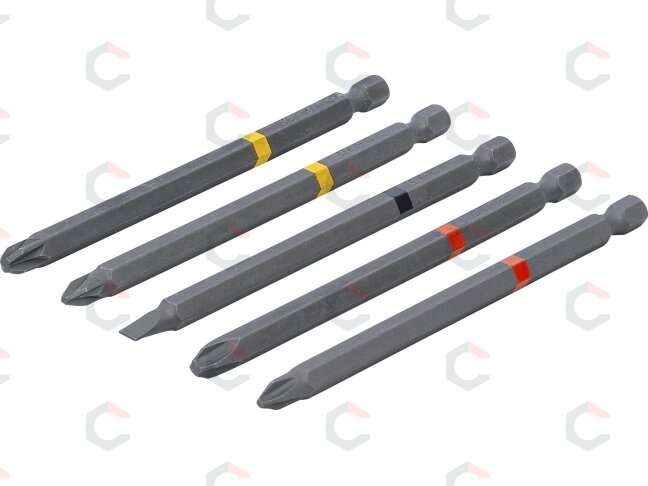 Ilgų sukimo antgalių rinkinys | PH / PZ / SL profiliai | 1/4" | 110 mm | 5 vnt. (4832) Ilgų sukimo antgalių rinkinys | PH / PZ / SL profiliai | 1/4" | 110 mm | 5 vnt. (4832)