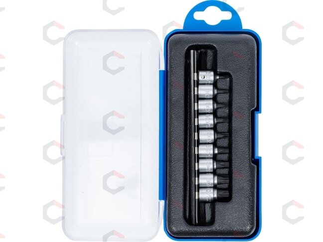 Antgalių rinkinys | 6.3 mm (1/4") | T-Star 5-kampiai (Torx) | 9 vnt. (2355) 2 Antgalių rinkinys | 6.3 mm (1/4") | T-Star 5-kampiai (Torx) | 9 vnt. (2355) 2