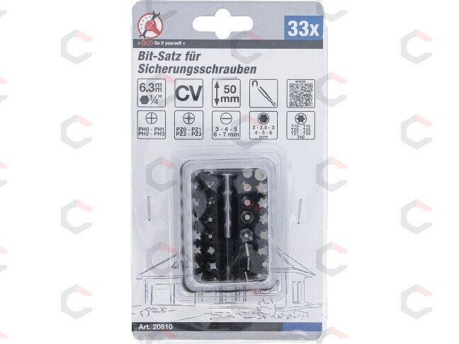 Antgalių rinkinys | ilgi | 6.3 mm (1/4") | įvairių tipų | 33 vnt. (20810) 2 Antgalių rinkinys | ilgi | 6.3 mm (1/4") | įvairių tipų | 33 vnt. (20810) 2