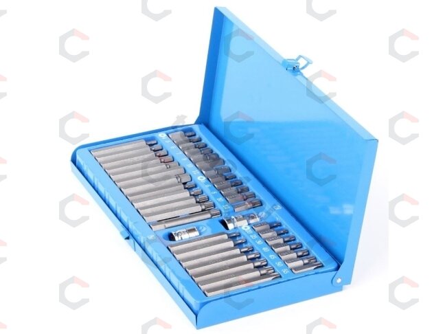 Antgalių rinkinys | metalinė dėžutė | 40 vnt. (66400) 1 Antgalių rinkinys | metalinė dėžutė | 40 vnt. (66400) 1