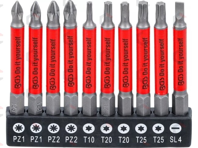 Neslystantys magnetiniai sukimo antgaliai | PZ, T ir SL profiliai | 1/4" | 70 mm | 10 vnt. (4831) 1