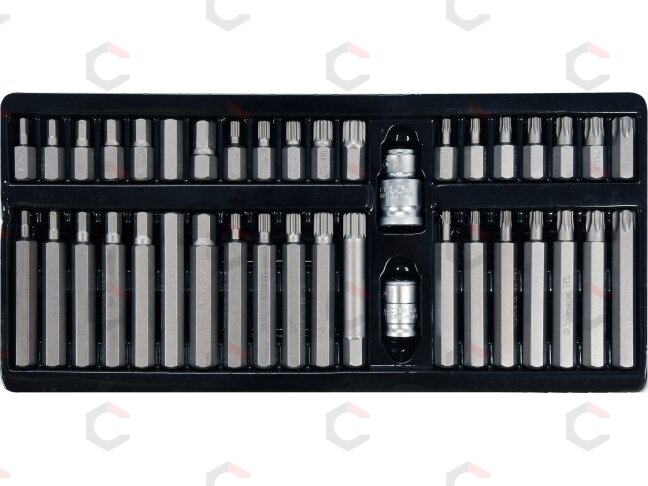 Atsuktuvų antgalių rinkinys | Torx, Hex, Spline | 40 vnt. (YT-0400) 3 Atsuktuvų antgalių rinkinys | Torx, Hex, Spline | 40 vnt. (YT-0400) 3