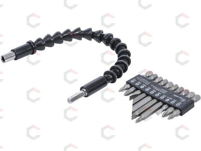 Antgalių rinkinys su lanksčiu ilgintuvu | 6.3 mm (1/4") | 11 vnt. (20804) Antgalių rinkinys su lanksčiu ilgintuvu | 6.3 mm (1/4") | 11 vnt. (20804)