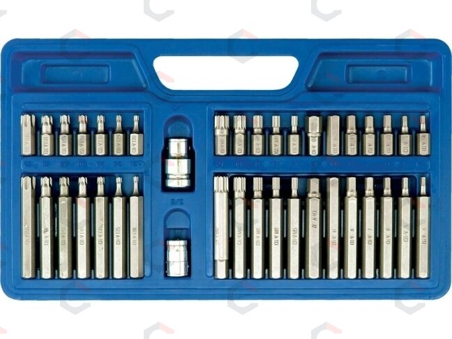 Antgalių rinkinys Torx/Hex/Spline | CrV 6150 | 40 vnt. (66410) Antgalių rinkinys Torx/Hex/Spline | CrV 6150 | 40 vnt. (66410)