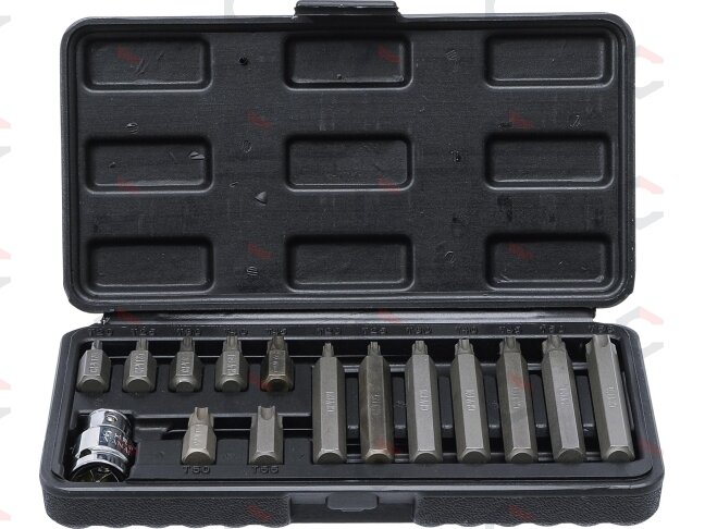 Antgalių rinkinys | trumpas / ilgas | 10 mm (3/8") storio | T-Star (Torx) | 15 vnt. (5040) Antgalių rinkinys | trumpas / ilgas | 10 mm (3/8") storio | T-Star (Torx) | 15 vnt. (5040)