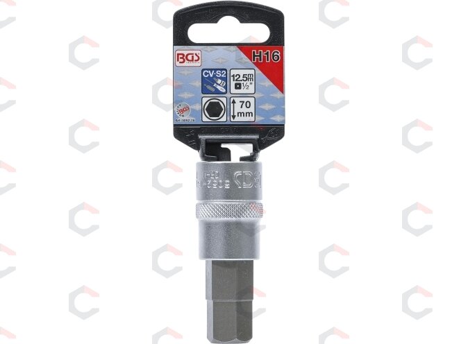 Antgalis įpresuotas į galvutę | 12,5 mm (1/2") | hex šešiakampis 16 mm (5052-16) 1 Antgalis įpresuotas į galvutę | 12,5 mm (1/2") | hex šešiakampis 16 mm (5052-16) 1